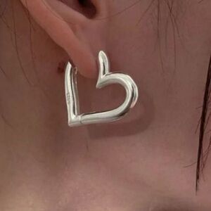 The Statement Heart earrings hoop huggie in 925 silver